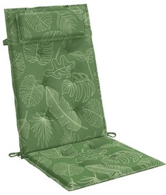 Μαξιλάρια Καρέκλας με Ψηλή Πλάτη 6 τεμ. Σχ. Φύλλα Ύφασμα Oxford - Πράσινο