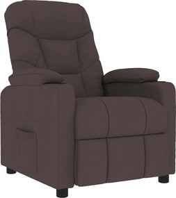 vidaXL Πολυθρόνα Μασάζ Σκούρο Καφέ Υφασμάτινη