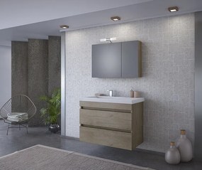 Drop Luxus 85 Wood - Πάγκος με Νιπτήρα &amp; Καθρέπτη