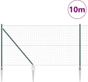 vidaXL Τεντώτο με στήριγμα Πράσινο 1,2 x 10 m Ατσάλι