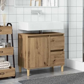 vidaXL Ντουλάπι Νιπτήρα Αρτισιανή Δρυς 65x33x60 εκ. Επεξ. Ξύλο