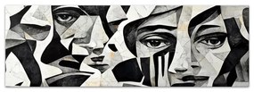 Πίνακας σε καμβά "Abstract Marble Faces"  ψηφιακής εκτύπωσης 150x50x3εκ. - 02