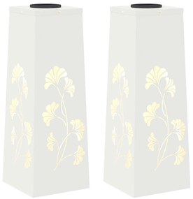 vidaXL Ηλιακό LED Φως Δρόμου 2 pcs Λευκό Κρύο Ρολαρισμένο Χάλυβα