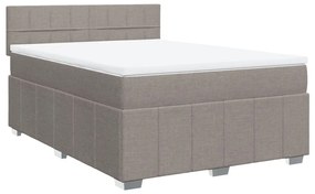 Κρεβάτι Boxspring με Στρώμα Taupe 140x190 εκ. Υφασμάτινο 3289367
