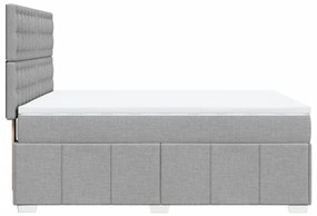 Κρεβάτι Boxspring με Στρώμα Ανοιχτό Γκρι 140x200 εκ. Υφασμάτινο - Γκρι