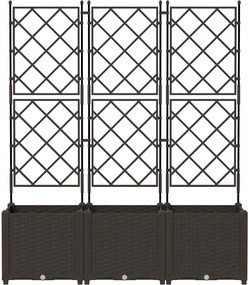 vidaXL Γλάστρα Κήπου 3 τμχ. Καφέ 120 x 40 x 143 εκ. PP