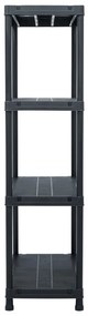 VidaXL Ραφιέρες 2 τεμ. Μαύρες 60 x 30 x 138 εκ. Πλαστικές