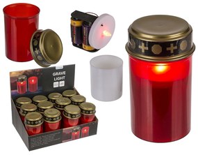 Κερί Αφιέρωσης Με LED Κόκκινο/Χρυσό Πλαστικό 7x12.5cm Μπαταρίας