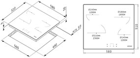 Εστία κεραμική Pyramis Αφής χωρίς Πλαίσιο PHC61410FMB 58x51x5 εκ.