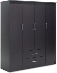Ντουλάπα ρούχων τετράφυλλη OLYMPUS pakoworld χρώμα wenge 159x57x183εκ