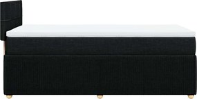 vidaXL Κρεβάτι Boxspring με Στρώμα Μαύρο 90x200 εκ. Υφασμάτινο