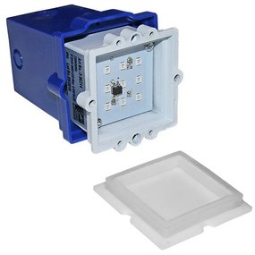 Adeleq Led Φωτιστικό Σώμα Διαδρόμου Αλουμινίου Τετράγωνο Χωνευτό 0.6W Μπλε 3-96214