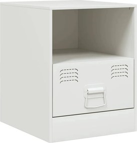 vidaXL Κομοδίνα 2 τεμ. Λευκό 34,5 x 39 x 44 εκ. από Χάλυβα