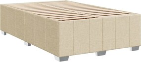 vidaXL Κρεβάτι Boxspring με Στρώμα Κρεμ 120x190 εκ. Υφασμάτινο
