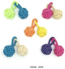 Παιχνίδι σκύλου σχοινί με μπάλες - 24cm - 12pcs - 550540