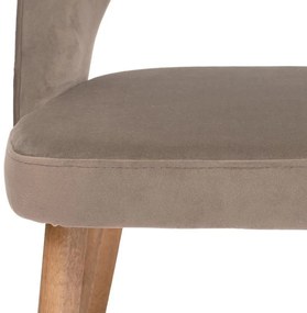 Καρέκλα Τραπεζαρίας Τ-5 LUX Fylliana Ύφασμα Taupe με Ξύλινα πόδια 50x50x86εκ. 2αδα 50x50x86 εκ.