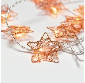Λαμπάκια Σειρά 10 LED IP20 METAL STARS Χάλκινο 3xAA X061011231 ACA-X061011231-Χάλκινο X061011231