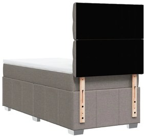 vidaXL Κρεβάτι Boxspring με Στρώμα Taupe 80x200 εκ. Υφασμάτινο