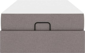 vidaXL Σκελετός κρεβατιού με στρώμα 2 pcs Taupe ύφασμα