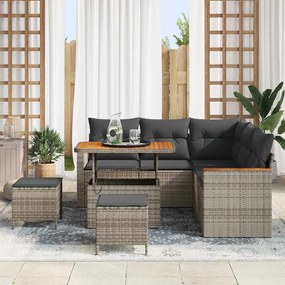 vidaXL Σετ Καναπέ Κήπου 8 pcs Γκρι συνθετικό ρατάν