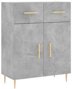vidaXL Ντουλάπι Γκρι Σκυροδέματος 69,5x34x180 εκ. Επεξεργασμένο Ξύλο