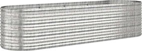 vidaXL Ζαρντινιέρα Ασημί 296x80x68 εκ. Γαλβανισμένος χάλυβας