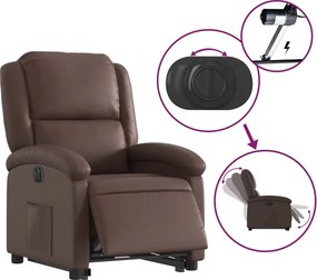vidaXL Πολυθρόνα Ηλεκ Ανακλινόμενη με Ανύψωση Συνθετικό Δέρμα