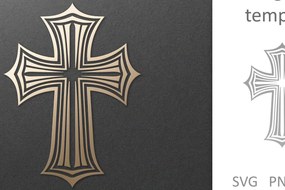 Σετ των 3 Intra απο ξύλο plywood 3mm-4mm πάχος Christian Faith Cross . Crucifix Δίασταση 7x7 cm INTRAFABR-106001264