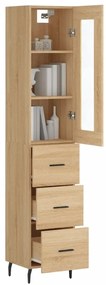 vidaXL Μπουφές Sonoma δρυς 34,5 x 34 x 180 εκ. από Επεξεργασμένο Ξύλο