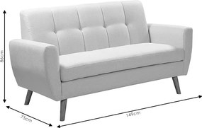 Καναπές Decency pakoworld 2θέσιος ύφασμα μπεζ 149x75x86εκ