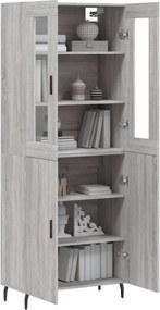 vidaXL Ντουλάπι Γκρι Sonoma 69,5 x 34 x 180 εκ. Επεξεργασμένο Ξύλο