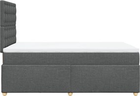 vidaXL Κρεβάτι Boxspring με Στρώμα Σκούρο Γκρι 120x190 εκ Υφασμάτινο
