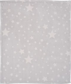 BLANKET CORAL 85/100 CM GREY  WITH STARS