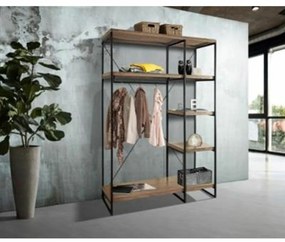Ντουλάπα για τα ρπύχα DKD Home Decor Καφέ Μαύρο Μέταλλο Ξύλο από Μάνγκο 130 x 47 x 205 cm