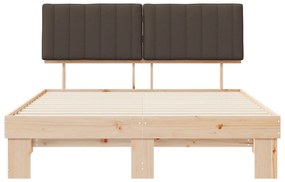 vidaXL Σκελετός Κρεβατιού με Επενδεδυμένο Κεφαλάρι Taupe 160 x 200 cm