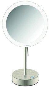 Καθρέπτης Μεγεθυντικός x3 Led Μπαταρίας 4xAA Επικαθήμενος Ø20xH36,5 cm Brushed Nickel Sanco Cosmetic Mirrors MRLED-903-A73
