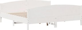 vidaXL Σκελετός Κρεβ. Χωρίς Στρώμα Λευκό 180x200 εκ Μασίφ Πεύκο
