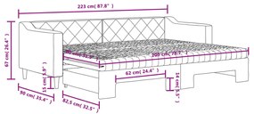 Καναπές Κρεβάτι Συρόμενος Taupe 80x200 εκ. Υφασμάτινος Στρώματα - Μπεζ-Γκρι