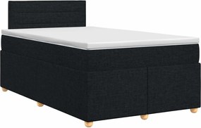 vidaXL Κρεβάτι box spring με στρώμα Μαύρο 120 x 190 cm Ύφασμα