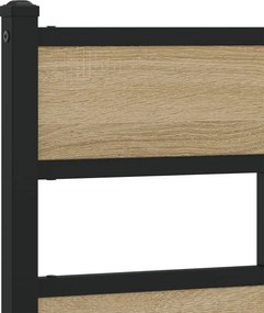 vidaXL Σκελετός Κρεβ. Χωρίς Στρώμα Sonoma Δρυς 90x200 εκ. Μεταλλικό