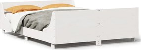 vidaXL Σκελετός Κρεβ. Χωρίς Στρώμα Λευκό 140x190 εκ Μασίφ Πεύκο