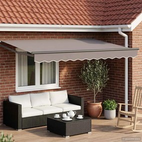 vidaXL Manual Awning Frame 3 x 2 m Ανθρακί Powder-Coated Aluminium