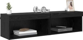 vidaXL Σετ επίπλου τηλεόρασης 2 pcs Μαύρη Οξυά Επεξεργασμένο Ξύλο