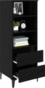 vidaXL Highboard Μαύρη Δρυς 40 x 36 x 110 εκ. Επεξεργασμένο Ξύλο
