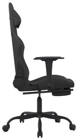 vidaXL Καρέκλα Gaming Μαύρη Ύφασμα με Υποπόδιο