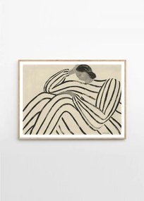 Πόστερ, Waiting, Sofia Lind (50x70 cm), Μαύρο/Μπεζ, Sustainable Paper, THE POSTER CLUB