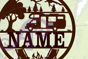 Intra απο ξύλο plywood 3mm-4mm πάχος – Αρχείο περικοπής Name Sign Camper Δίασταση 40x30 cm INTRAFABR-67416174