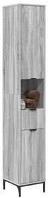 vidaXL Ψηλό ντουλάπι μπάνιου με πόρτα Γκρι sonoma 31.5 x 33 x 190 εκ.