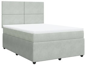 ΚΡΕΒΑΤΙ BOXSPRING ΜΕ ΣΤΡΩΜΑ ΑΝΟΙΧΤΟ ΓΚΡΙ 140X190 ΕΚ. ΒΕΛΟΥΔΙΝΟ 3294628