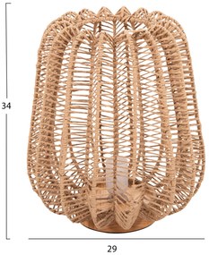 Επιτραπέζιο Φωτιστικό Μέταλλο Με Paper Rope Σε Φυσικό Φ29Χ34Υεκ.